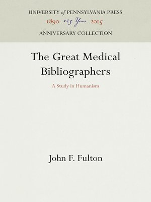 cover image of The Great Medical Bibliographers